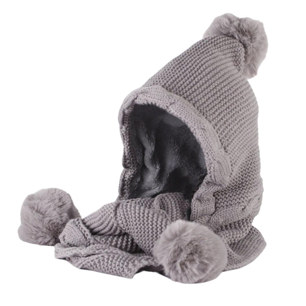 Neck Warmer Women Hooded Scarf Ear Protection Cycling Balaclavas Hat Knitted Hat Scarf Set Autumn