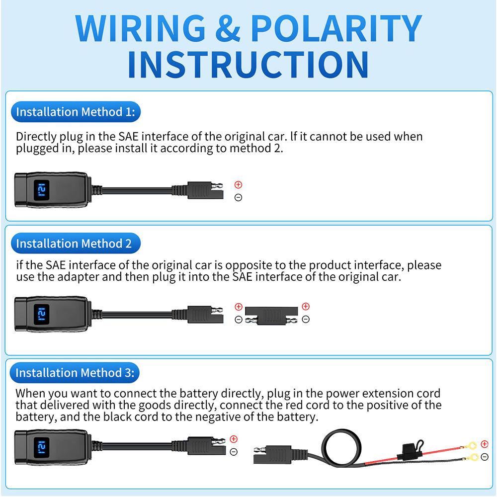PD+QC3.0 USB-зарядное устройство для мотоцикла, быстрое зарядное устройство, 60 Вт, руль, два разъема USB с переключателем, вольтметром, водонепроницаемый адаптер питания 12 В