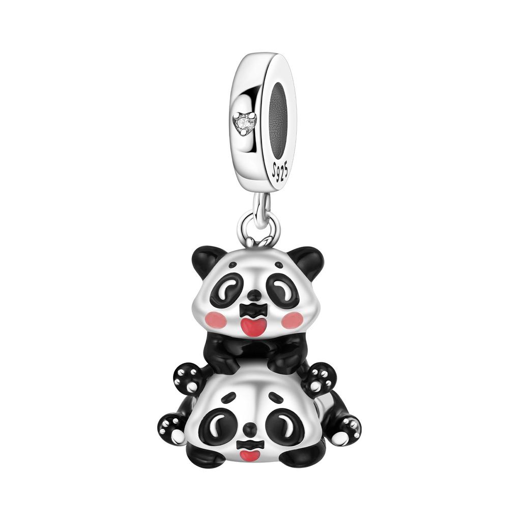 Orstarry 925 Silver Little Bear Pendant Beads Charm Bracelet Jewelry DIY Gifts for Party Animal Lovers