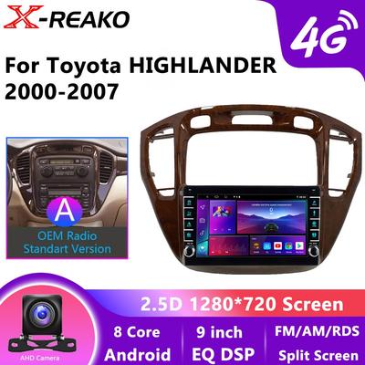 8-ядерный Android автомобильный радиоприемник для Toyota Highlander Kluger 1 XU20 2000-2007 AutoCarPlay стерео 4G SIM WIFI GPS экран