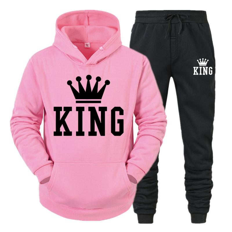 Спортивный костюм King, мужские комплекты, зимние толстовки, брюки, 2 шт., толстовки для бега, мужская осенняя толстовка, спортивный костюм