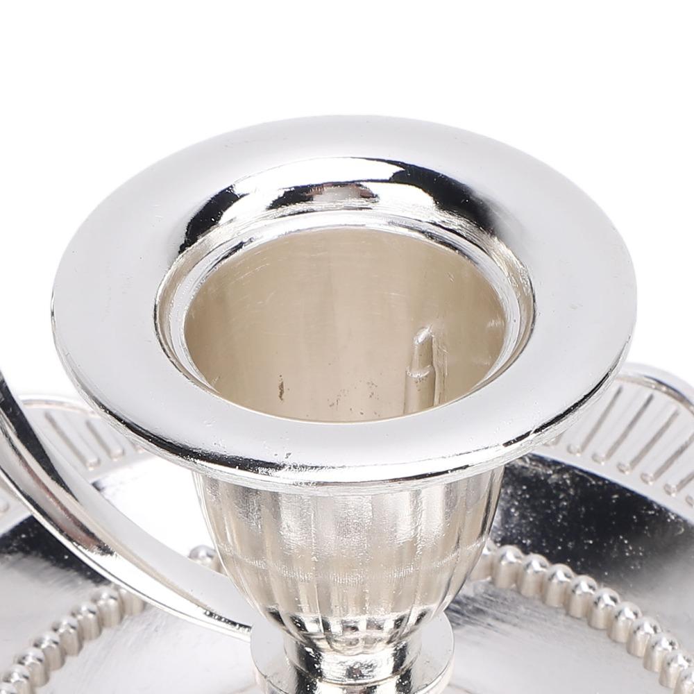 Zinc Alloy Candlestick Holder Drip Catcher Tray Handheld Candle Stand Dining Table