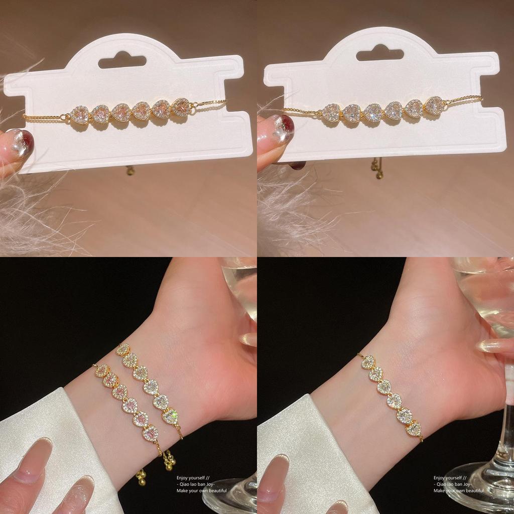 Винтажный регулируемый браслет в форме сердца с золотым покрытием для элегантных женщин Подарок