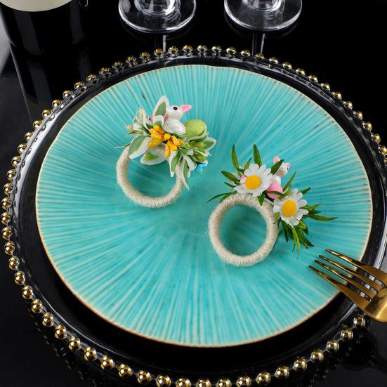 Кольцо для салфетки «Пасхальный кролик», держатель для салфетки с дизайном кроличьих ушей и пасхального яйца, праздничное весеннее украшение стола для званого ужина