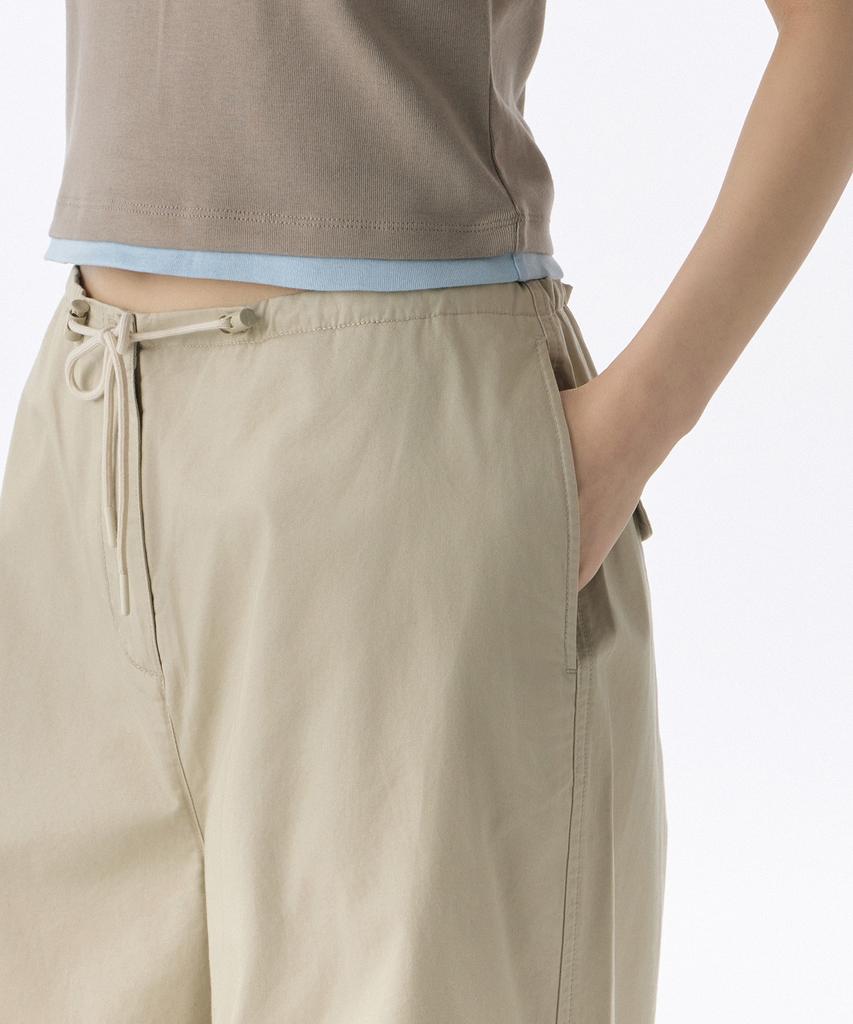 MUSINSA STANDARD WOMAN Женские хлопковые парашютные брюки [Светло-бежевый]
