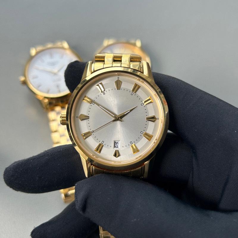 Langjia Retro Couple's Quartz Watches with Sapphire Glass and Interchangeable Steel and Leather Straps