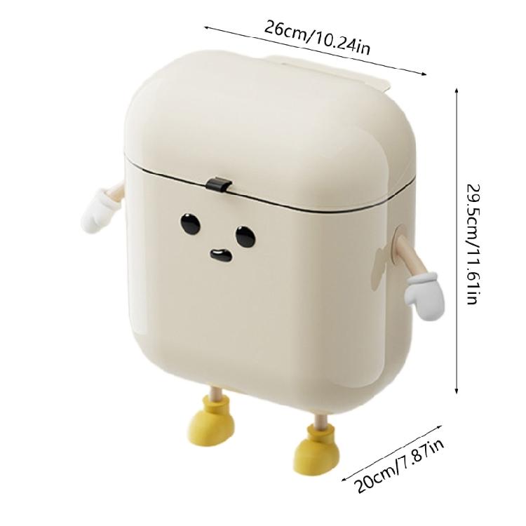 Space Efficient Trash Can for Kitchen Cabinet Door Under Sink Mounted Garbage Holder, Lid Included