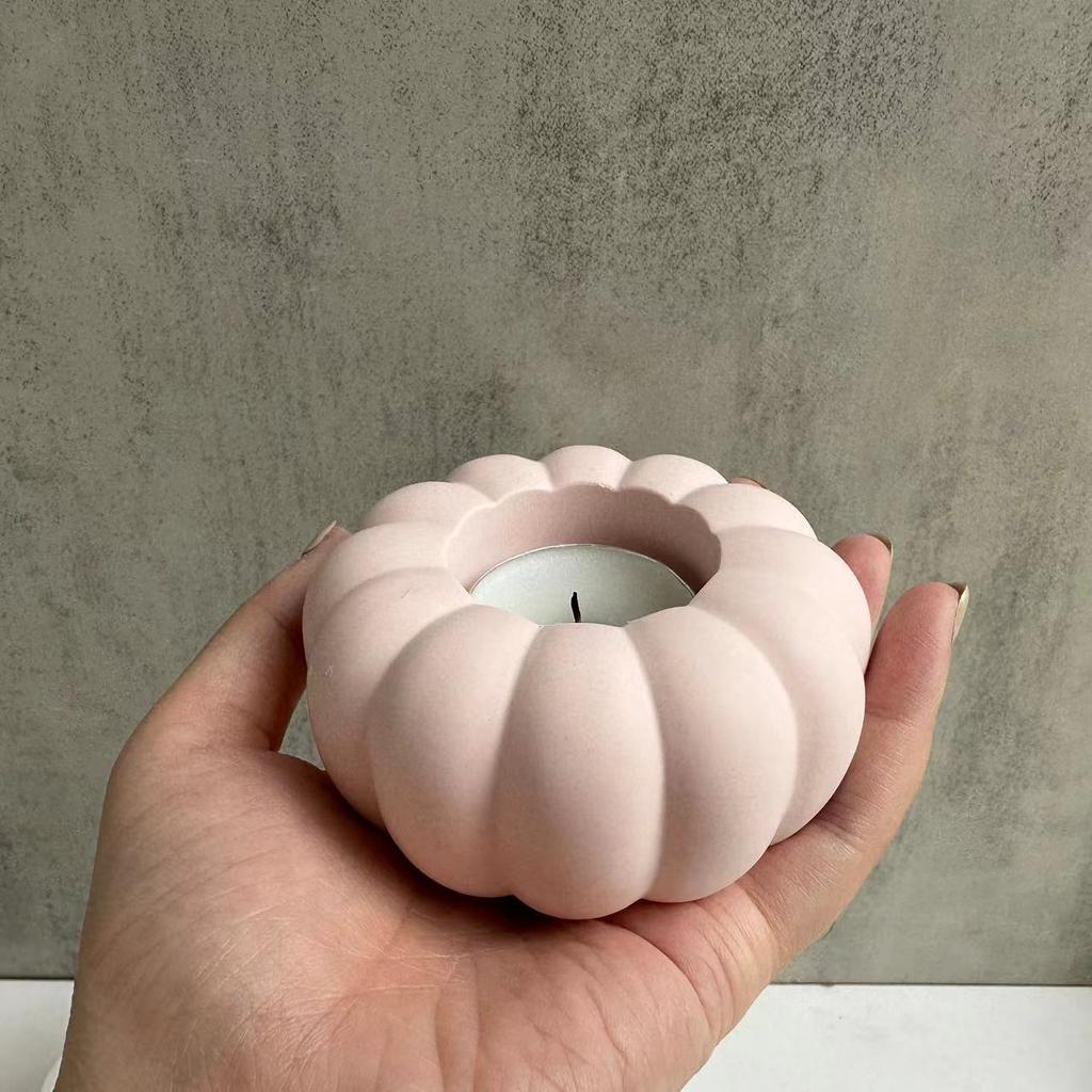 2pcs Pumpkin Candle Holder Silicone Mold