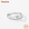 Tancise Classic 925 Sterling Silver Zircon Ring Ladies Jewelry Wedding Promise Party Gift