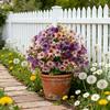 Artificial Violet Flower Stake Waterproof All Season Use Fake Flower Bush for Garden Yard Patio Porch Ornament