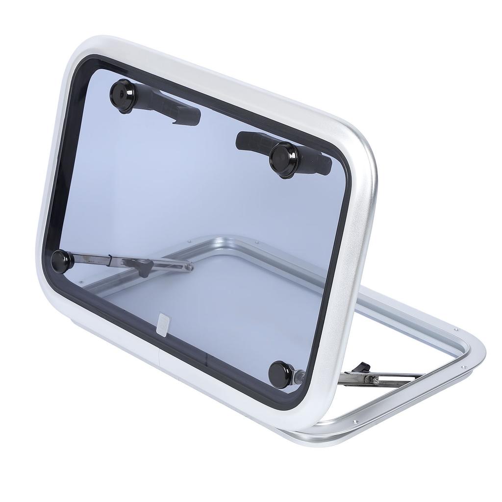 17 X 25in Boat Porthole Window Push Out Tempered Glass Aluminum Alloy Frame Waterproof 90 Deg Opening for RV Yacht
