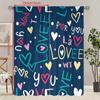 2 шт. - Надписи «Люблю тебя» - Шторы с принтом - Материал полиэстер - Подходит для спален, гостиных, кабинетов, частных помещений