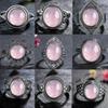 Ring for Women Oval Round Rose Quartz Ring Gift Sun Shaped Retro Luxury Jewelry