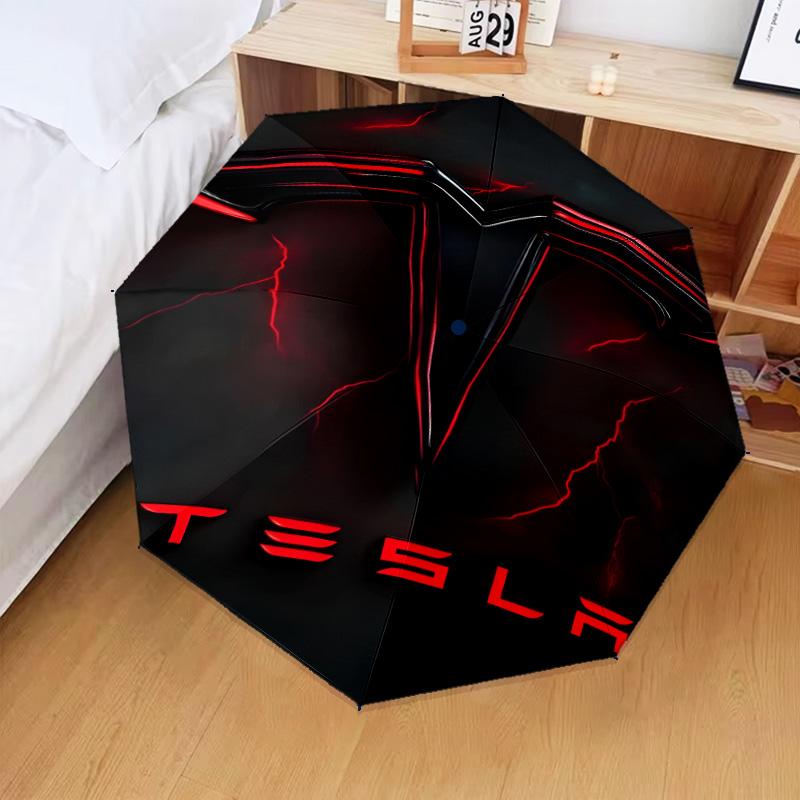 1PC Tes-la Automatic Folding Umbrella 8-Rib Travel Umbrella with Auto Portable Case, Ideal Gift for Birthdays