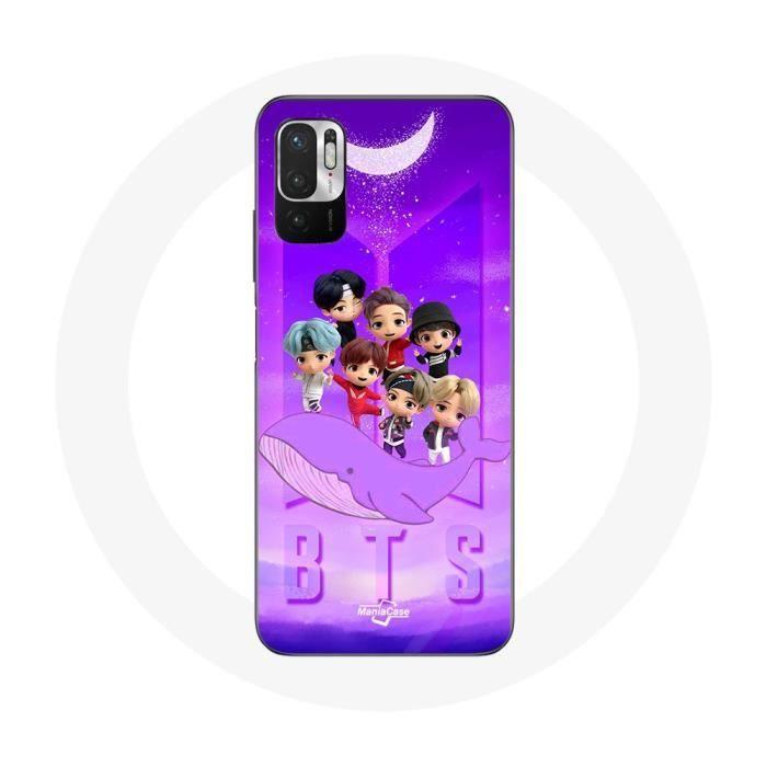 Coque pour Xiaomi Redmi Note 10T 5G BTS TinyTAN Animation Affiche RM Jin Suga J-Hope Jimin Jungkook Et V Zero O’Clock
