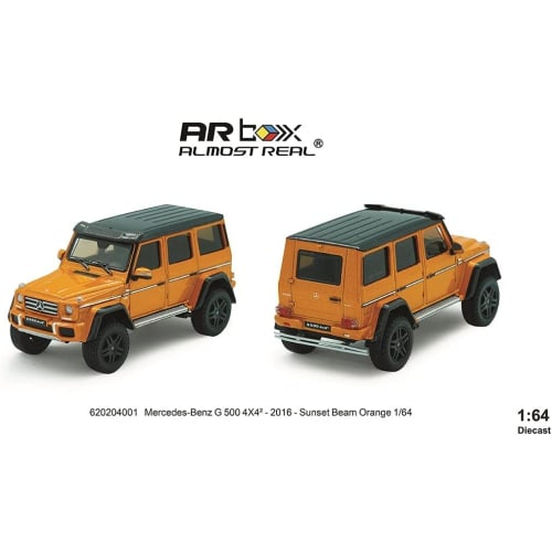 Almost Real Mercedes-Benz G 500 4x42 - 2016 - Sunset Beam Orange 1/64 Scale Complete Diecast Car (Product Number: 620204001)