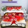 3pcs Soccer 7 (4) Design Cover Set - HD Printed Bedding with 1 Cover and 2 Pillowcases - Perfect for Home and Dorm Decor