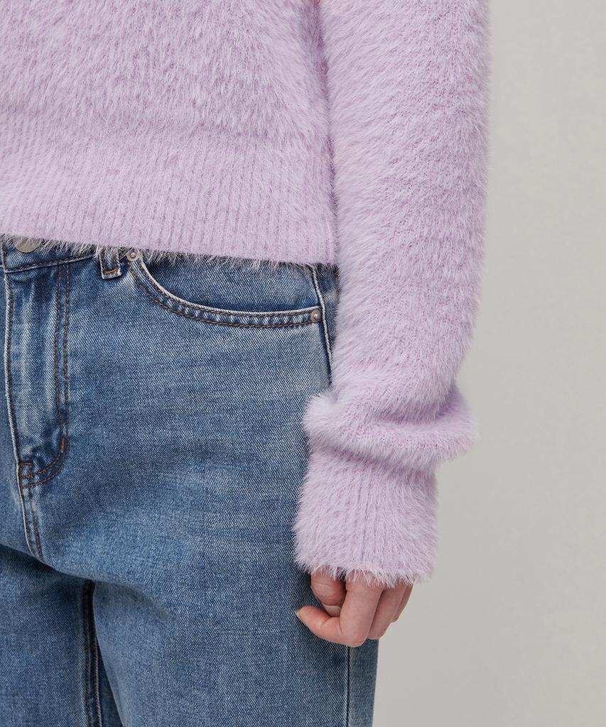MUSINSA STANDARD WOMAN Women'S Fuzzy Crew Neck Knit [Lavender]