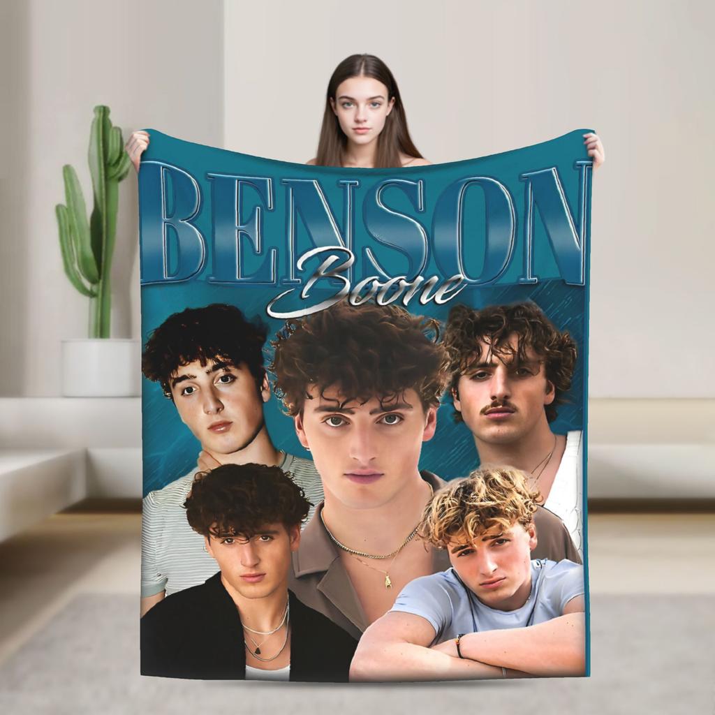 Benson Boone Tour Blankets Flannel Novelty Warm Throw Blanket for Bed Sofa Textile Decor