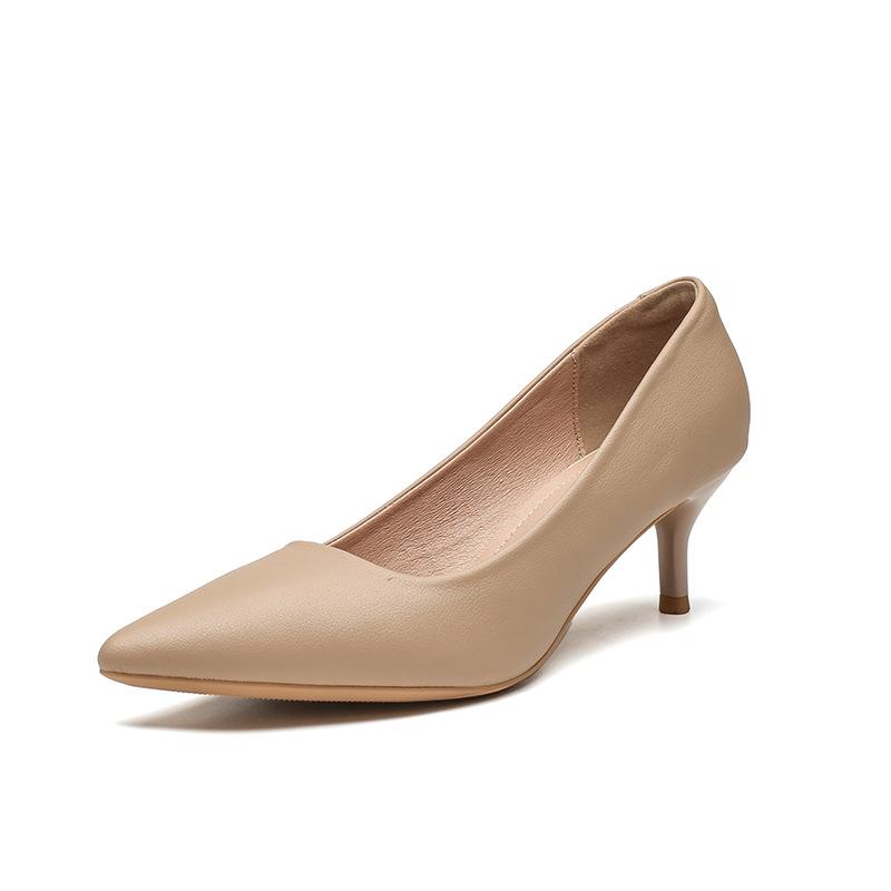 555-8 острый каблук женские весенне-осенние новые белые тонкие каблуки удобные нежные элегантные туфли для работы