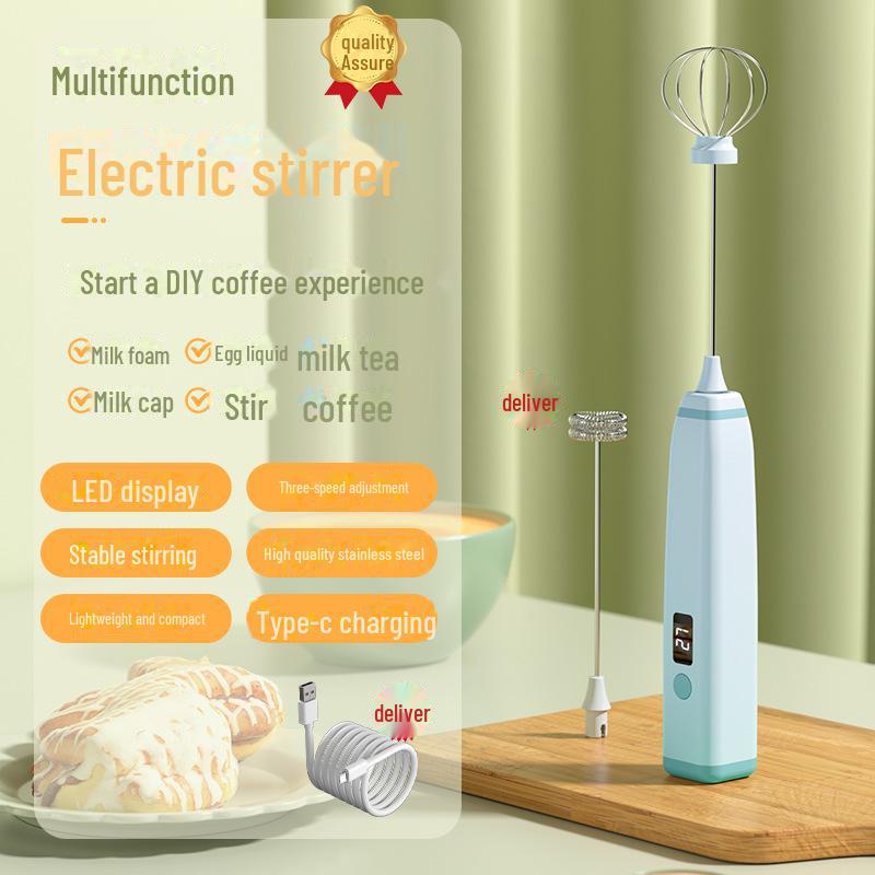 Новый стильный ручной электрический вспениватель молока и венчик для яиц - миксер для кофе и молока