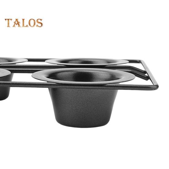 Popover Cake Pan Non-Stick Muffin Cupcake Bakeware for Oven Baking Vertical Cup Design 6-Cavity Versatile Waffle Pudding Pan