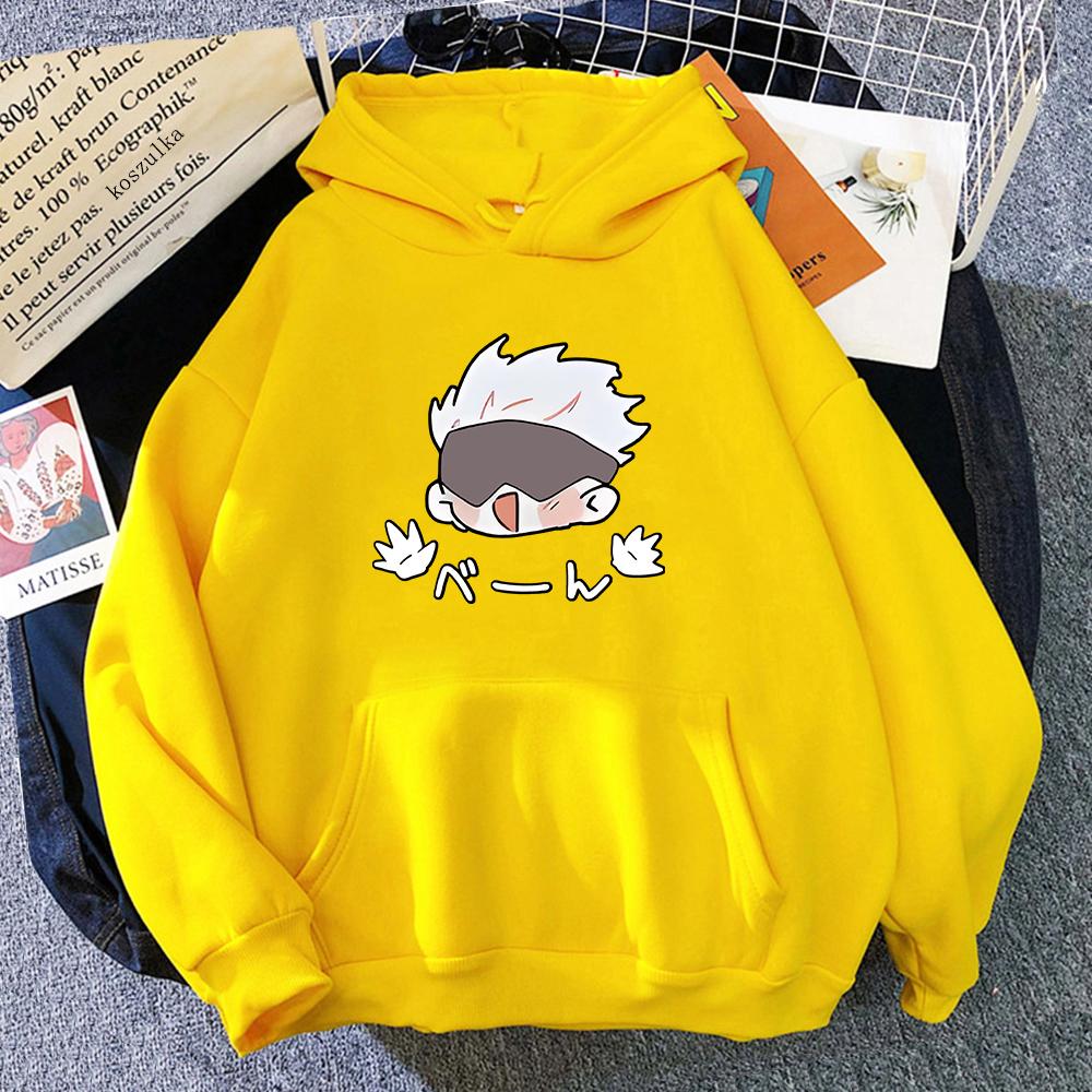 Unisex Jujutsu Kaisen Satoru Gojo Harajuku Hoodie Kawaii Funny Japanese Anime Pullover Sweatshirt for Women Trendy MOTO