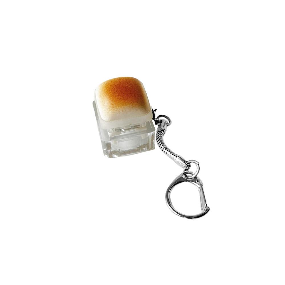 Push Button Anti-Stress Toy "Caramel Bread" Backpack Hanger, Plastic Finger Prank Office Toy