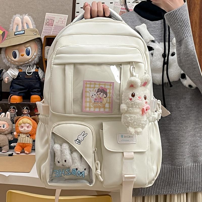 Schoolbag: Trendy brand backpack, girl's minimalist large-capacity travel backpack, Japanese-style junior high school student, high school, college