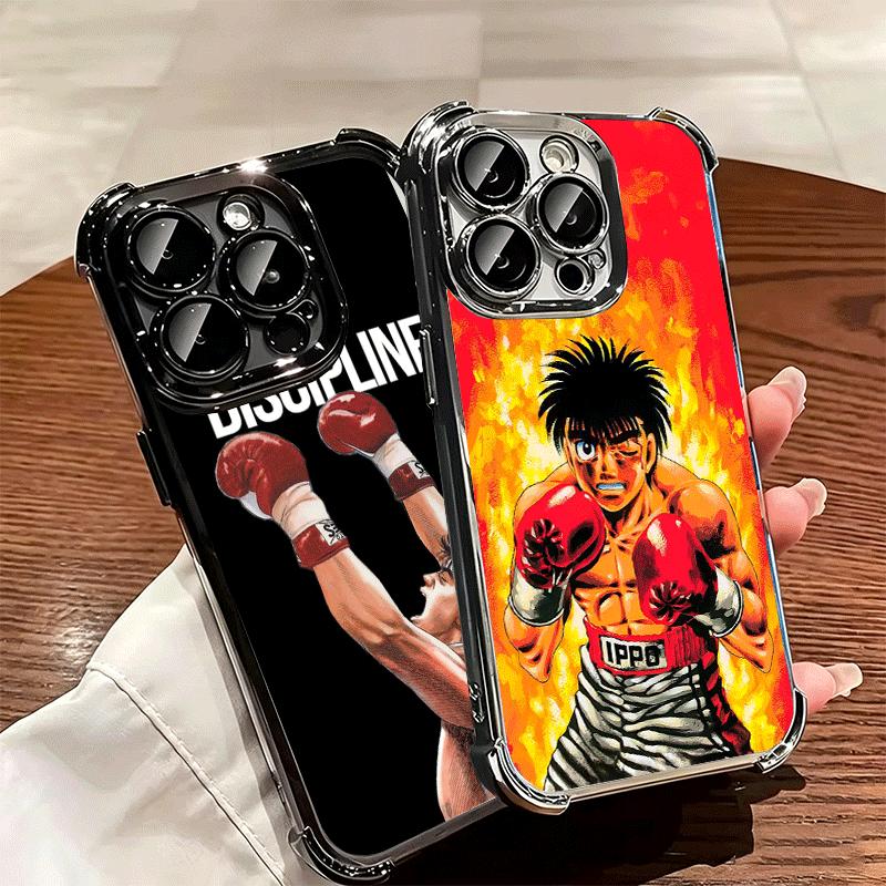 Аниме Хаджиме но Иппо Чехол с покрытием для телефона Для iPhone 16 17 Pro Max Air 16E 14 15 Plus 12 13 Mini Противоударный Чехол-подушка безопасности