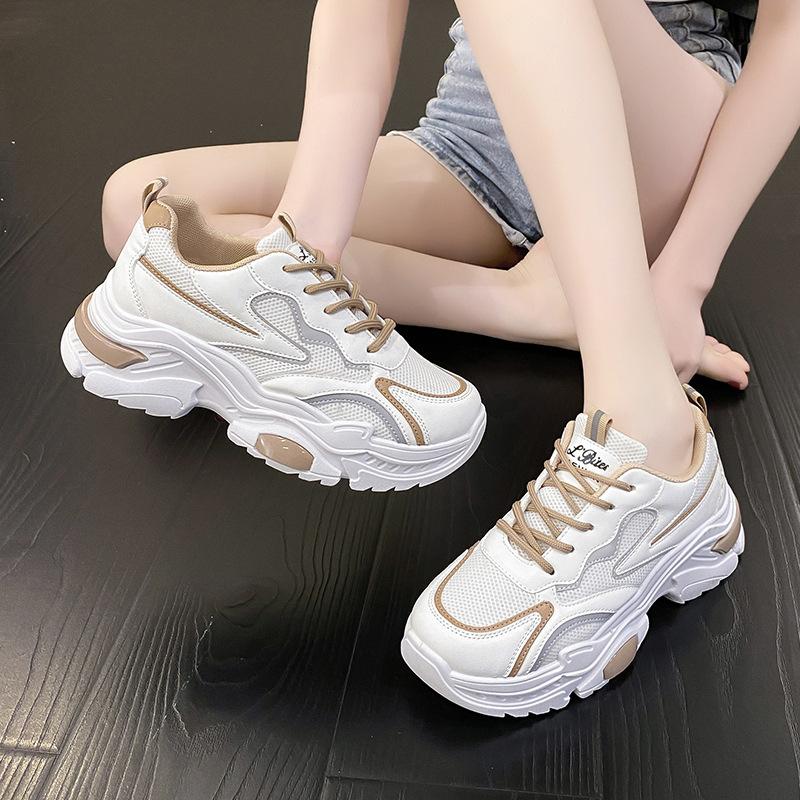 Женские кроссовки «папины» 2025 лето новая платформа-маффин интернет-знаменитость сетчатые туфли модные повседневные спортивные дышащие одинарные туфли