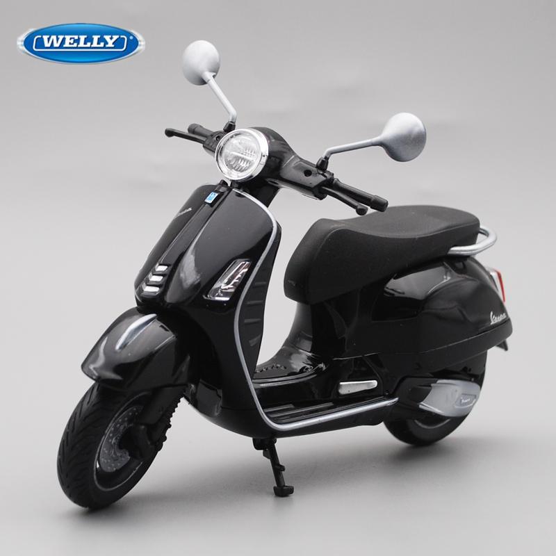 Welly 1/12 Vespa GTS Super 2020 Сплав Классическая Модель Мотоцикла для Отдыха Металлическая Модель Уличных Мотоциклов Подарки для Детей