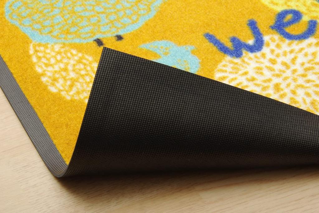 Ikehiko Entrance Mat Foresta Orange 59 x 90cm Floral Pattern Outdoor Mat Approx. #2042069