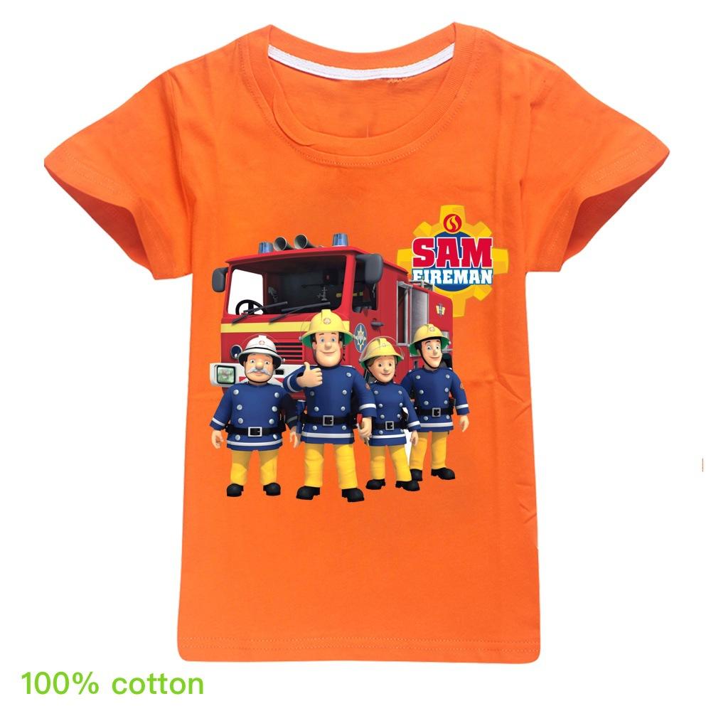 Новейшая детская летняя одежда Fireman Sam Camiseta для мальчиков, топы с коротким рукавом для маленьких девочек, футболки Pure для детей