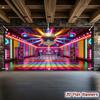2D planar garage door banner 1 piece. Vibrant disco ball dance hall background banner, washable and reusable polyester.