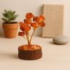 Carnelian Gemstone Tree With Wood Base 15 Stones