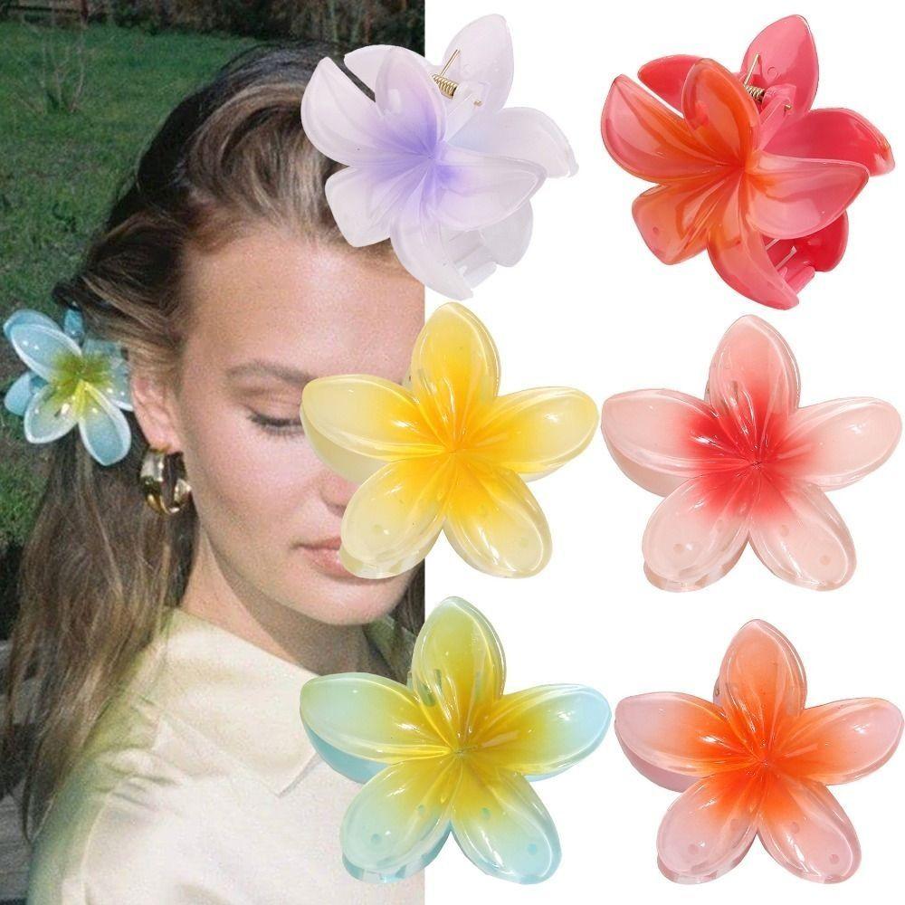 Plumeria Flower Shape Hairpins Bohemian Styling Hair Clip Colorful Hair Claw  Girls