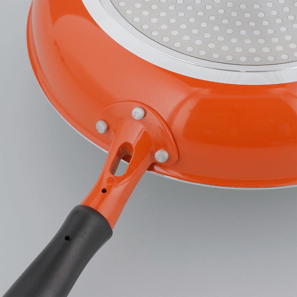 Bestco Frying Pan 26cm IH Gas Fire Compatible with All Heat Sources Orange Wear Resistance 3 Million Times Best Wear Resistance ND-5772