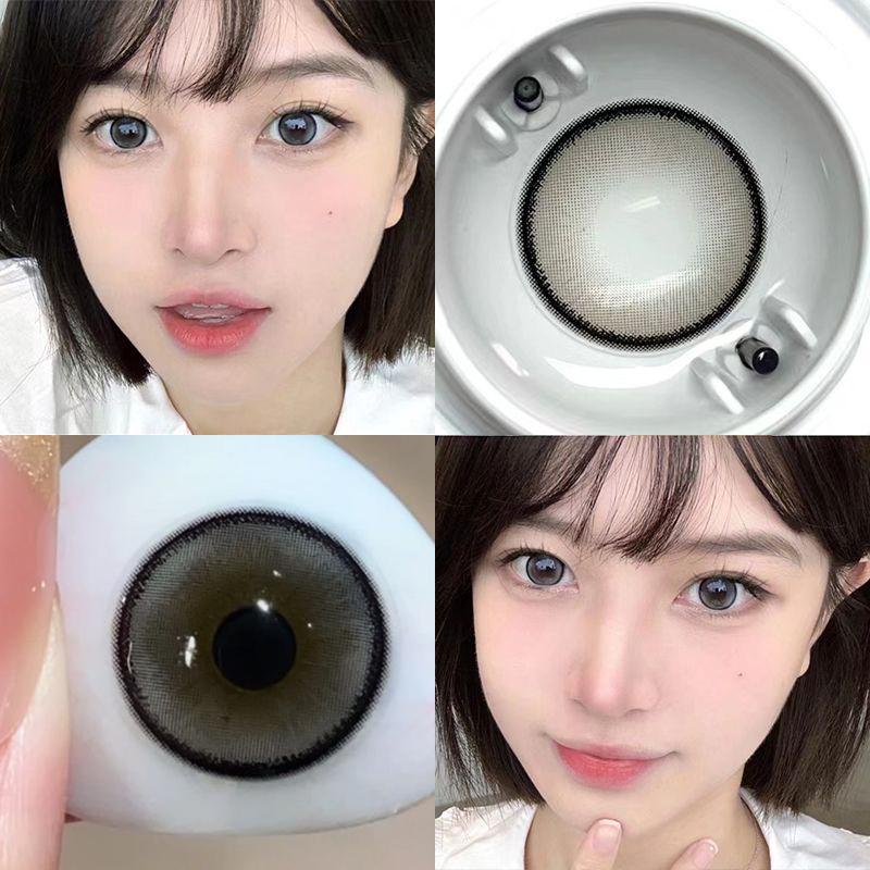 Контактные линзы MillCreek 2 шт., черные, большого диаметра, кукольные глаза 14,5 мм, с натуральной степенью годового использования, градуированные от 0 до -8,00