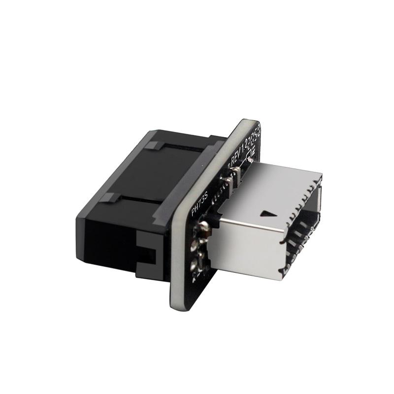 Материнская плата компьютера USB3.0 19P/20P на TYPE-E Угловой адаптер 90 градусов Кабель-порт передней панели корпуса TYPE-C