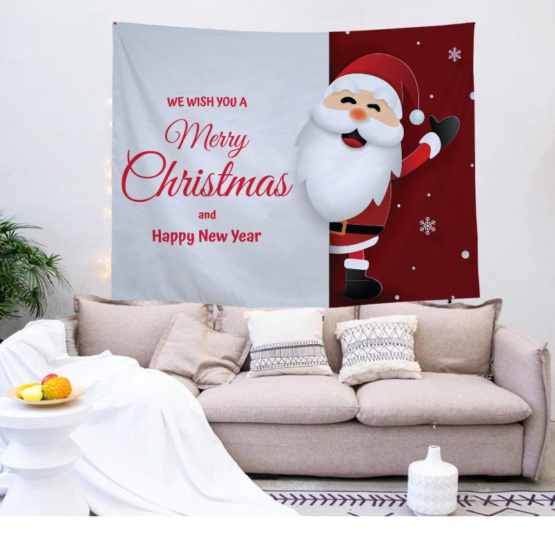 Hippie Christmas Home Decor Tapestry Santa Art Tapestry Bedroom Living Room Wall Decor Backdrop Cloth