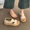Thick-soled Roman Sandals Women's 2025 New Summer Outer Wear with Skirt Soft Sole High-end Pregnant Women Wear Two Slippers