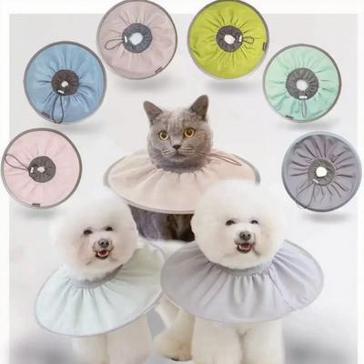 Pet Recovery Collar Cats Small Dogs Post Surgery Anti-Lick Bite Protection Adjustable Stainless Steel Cone Neck Guard