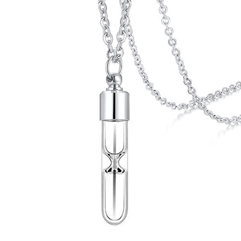 Glass Perfume Vial Pendant Wishing Bottle Clear Charm Glass Bottle Necklace Jewelry Gift Glass Bottle Necklace Transparent Glass