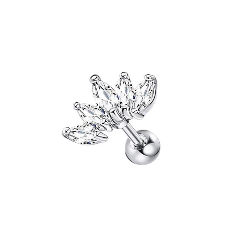 Модные унисекс серьги для пирсинга козелка серьга-лабрет гвоздик мочка носа ухо цветок для губ плоская спираль для хряща 1 шт крестообразное украшение кристалл ракушка