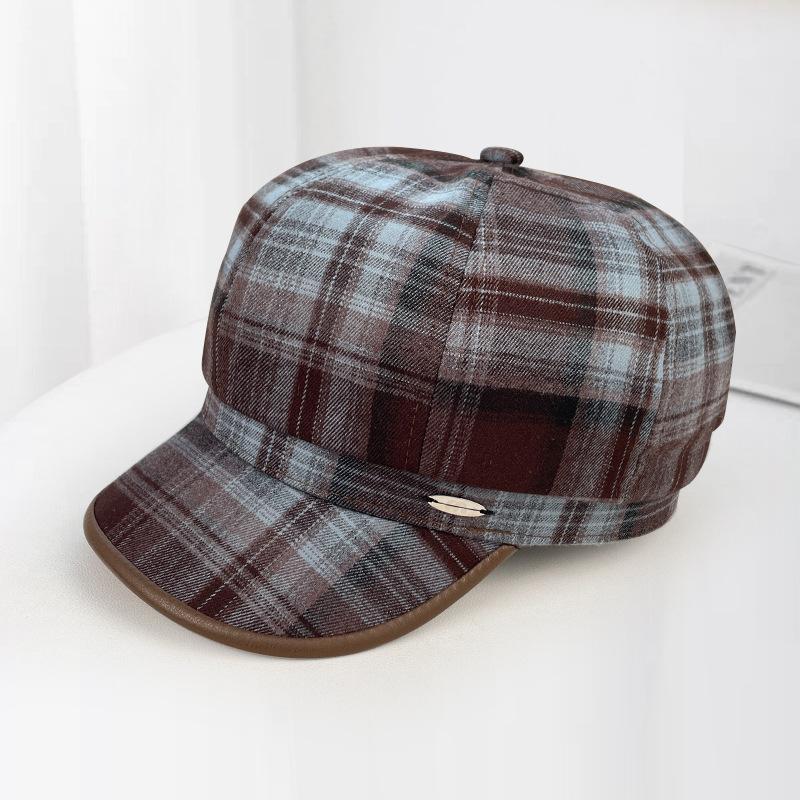 Восьмиугольная кепка для детей Ретро и универсальная Теплая кепка газетчика Ветрозащитная и подчеркивающая лицо Маленький берет для осени и зимы