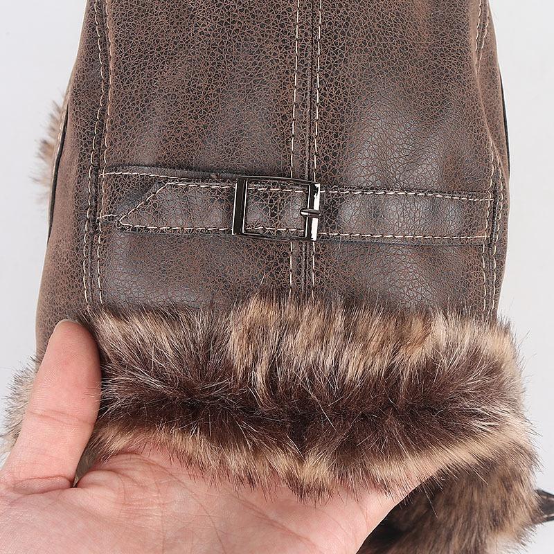 Высококачественная кожаная лыжная кепка с мягкой подкладкой, мужская кожаная кепка-авиатор, осенне-зимняя утолщенная теплая кепка, кожаная шапка-ушанка, шапки-авиаторы