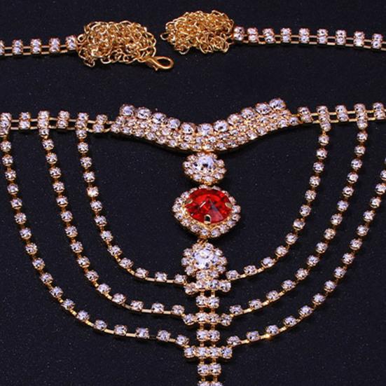 Rhinestone Panty Chain Adjustable Length Brief Chain Strap with Sparkling Rhinestones Sexy Women Body Chain Jewelry Gift