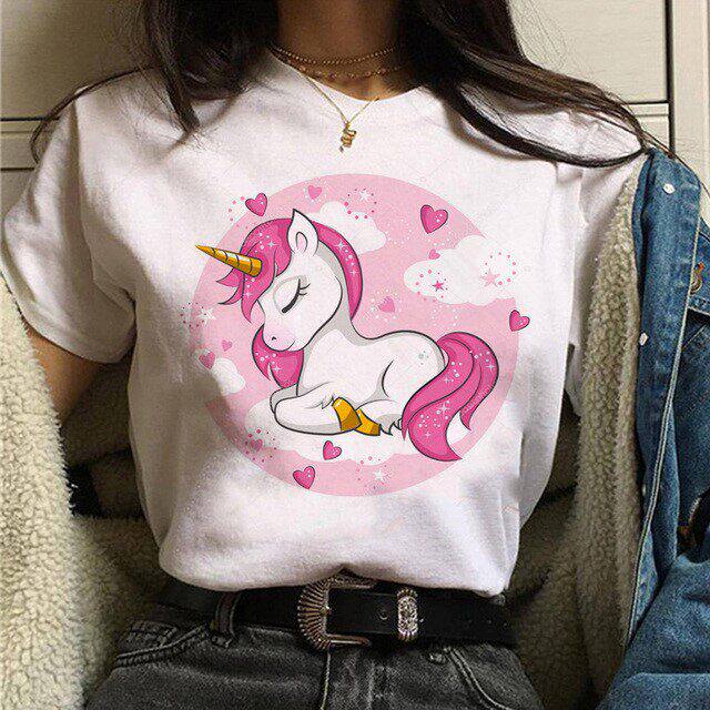 You Are Magic Letter Print Tshirt Unisex Kawaii Unicorn Girl Graphic T Shirt Femme Flowers Tshirt Female Harajuku Shirt Tops