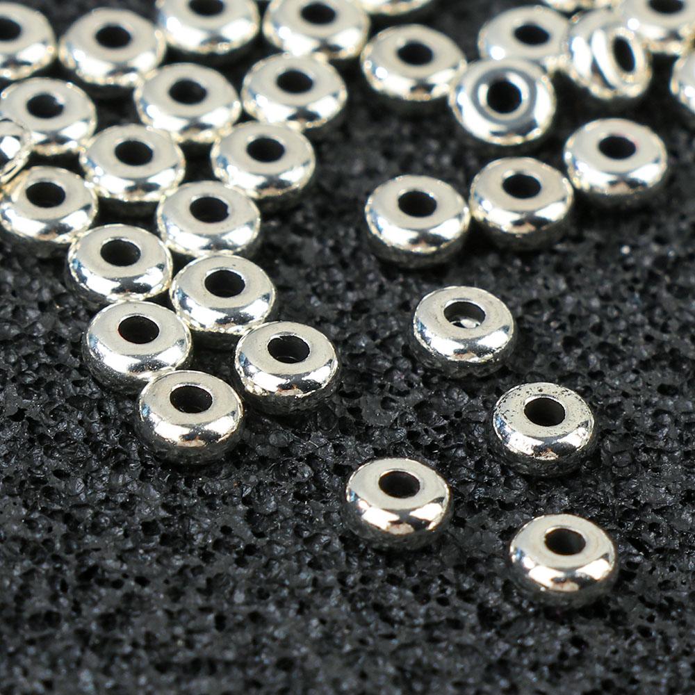 100 шт./компл. Оптовая продажа серебряных изделий для изготовления браслетов, компонентов, проставочных бусин, инструментов для самостоятельного изготовления ювелирных изделий